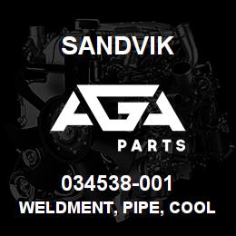 034538-001 Sandvik WELDMENT, PIPE, COOLER LINE, WATER | AGA Parts