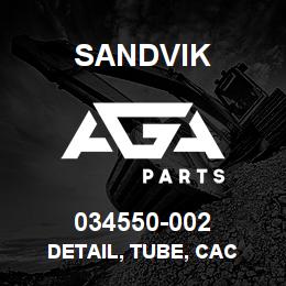 034550-002 Sandvik DETAIL, TUBE, CAC | AGA Parts