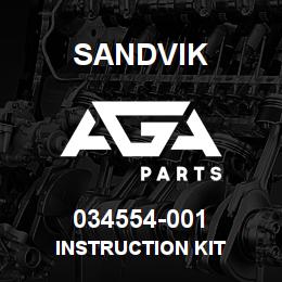 034554-001 Sandvik INSTRUCTION KIT | AGA Parts