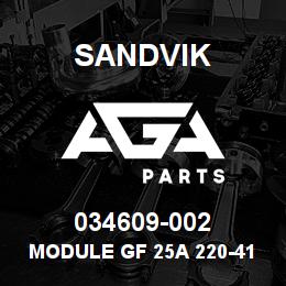 034609-002 Sandvik MODULE GF 25A 220-415 V. DP | AGA Parts