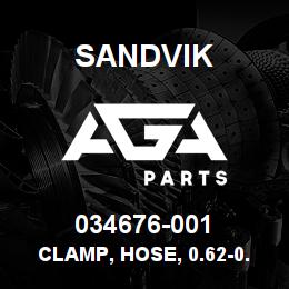 034676-001 Sandvik CLAMP, HOSE, 0.62-0.94 ID | AGA Parts
