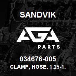 034676-005 Sandvik CLAMP, HOSE, 1.25-1.75 ID | AGA Parts