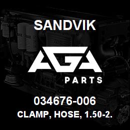 034676-006 Sandvik CLAMP, HOSE, 1.50-2.00 ID | AGA Parts