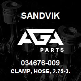 034676-009 Sandvik CLAMP, HOSE, 2.75-3.75 ID | AGA Parts