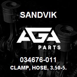 034676-011 Sandvik CLAMP, HOSE, 3.50-5.00 ID | AGA Parts