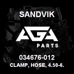 034676-012 Sandvik CLAMP, HOSE, 4.50-6.00 ID | AGA Parts
