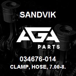 034676-014 Sandvik CLAMP, HOSE, 7.00-8.50 ID | AGA Parts