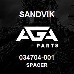 034704-001 Sandvik SPACER | AGA Parts