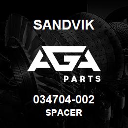 034704-002 Sandvik SPACER | AGA Parts