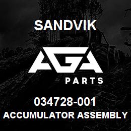 034728-001 Sandvik ACCUMULATOR ASSEMBLY, D80KS | AGA Parts
