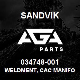 034748-001 Sandvik WELDMENT, CAC MANIFOLD | AGA Parts