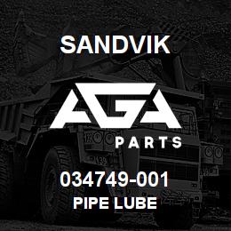 034749-001 Sandvik PIPE LUBE | AGA Parts