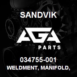 034755-001 Sandvik WELDMENT, MANIFOLD, LOWER CAC | AGA Parts