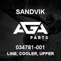 034781-001 Sandvik LINE, COOLER, UPPER | AGA Parts