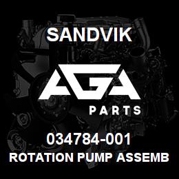 034784-001 Sandvik ROTATION PUMP ASSEMBLY, 11 C.UIN | AGA Parts