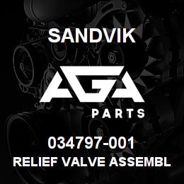 034797-001 Sandvik RELIEF VALVE ASSEMBLY | AGA Parts