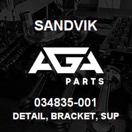 034835-001 Sandvik DETAIL, BRACKET, SUPPORT AIR INLET | AGA Parts