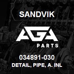 034891-030 Sandvik DETAIL, PIPE, A. INLET | AGA Parts