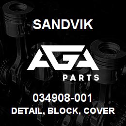 034908-001 Sandvik DETAIL, BLOCK, COVER MOUNTING | AGA Parts