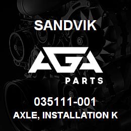 035111-001 Sandvik AXLE, INSTALLATION KIT, DROP, T1000 | AGA Parts