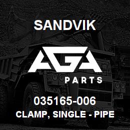 035165-006 Sandvik CLAMP, SINGLE - PIPE OD 1/2 | AGA Parts