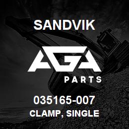 035165-007 Sandvik CLAMP, SINGLE | AGA Parts