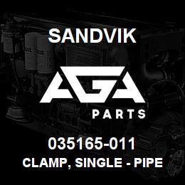 035165-011 Sandvik CLAMP, SINGLE - PIPE OD 5/8 | AGA Parts