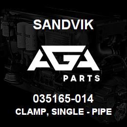 035165-014 Sandvik CLAMP, SINGLE - PIPE OD 3/4 | AGA Parts