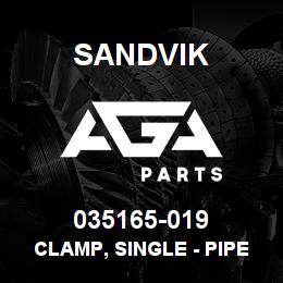 035165-019 Sandvik CLAMP, SINGLE - PIPE OD 1 | AGA Parts