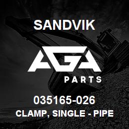 035165-026 Sandvik CLAMP, SINGLE - PIPE OD 1-1/2 | AGA Parts