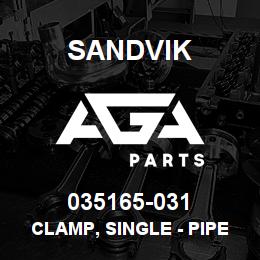 035165-031 Sandvik CLAMP, SINGLE - PIPE OD 2 | AGA Parts