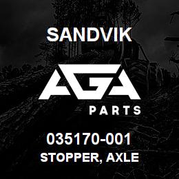 035170-001 Sandvik STOPPER, AXLE | AGA Parts