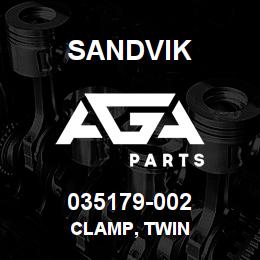 035179-002 Sandvik CLAMP, TWIN | AGA Parts