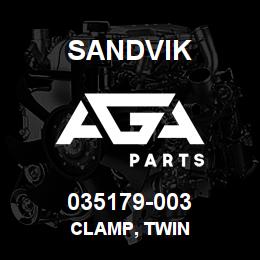 035179-003 Sandvik CLAMP, TWIN | AGA Parts