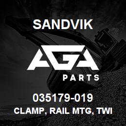 035179-019 Sandvik CLAMP, RAIL MTG, TWIN, STD, 1.047" | AGA Parts