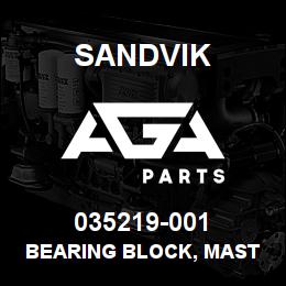 035219-001 Sandvik BEARING BLOCK, MAST PIVOT | AGA Parts