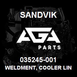 035245-001 Sandvik WELDMENT, COOLER LINE, LOWER CAC | AGA Parts