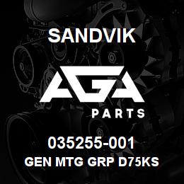 035255-001 Sandvik GEN MTG GRP D75KS | AGA Parts