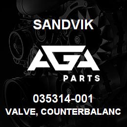 035314-001 Sandvik VALVE, COUNTERBALANCE | AGA Parts