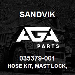 035379-001 Sandvik HOSE KIT, MAST LOCK, DR460 | AGA Parts