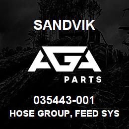 035443-001 Sandvik HOSE GROUP, FEED SYSTEM, DR460 | AGA Parts