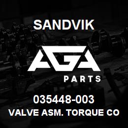 035448-003 Sandvik VALVE ASM. TORQUE CONTROL | AGA Parts