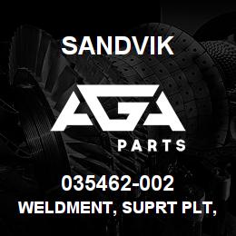 035462-002 Sandvik WELDMENT, SUPRT PLT, COOLER LINES | AGA Parts