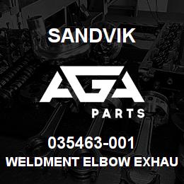 035463-001 Sandvik WELDMENT ELBOW EXHAUST FLANGE | AGA Parts