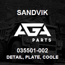035501-002 Sandvik DETAIL, PLATE, COOLER LINE SUPP | AGA Parts