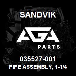035527-001 Sandvik PIPE ASSEMBLY, 1-1/4 IN. DIA | AGA Parts