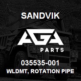 035535-001 Sandvik WLDMT, ROTATION PIPE, MAST | AGA Parts