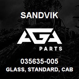 035635-005 Sandvik GLASS, STANDARD, CAB DR460 | AGA Parts
