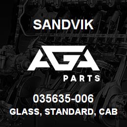 035635-006 Sandvik GLASS, STANDARD, CAB DR460 | AGA Parts