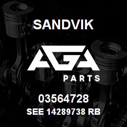 03564728 Sandvik SEE 14289738 RB | AGA Parts